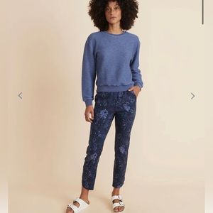 Marine Layer Allison Pants Small Navy Floral Print